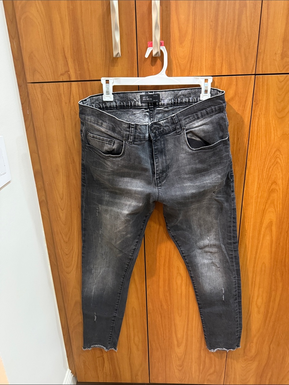 Zara Men's Black Washed Skinny Jeans